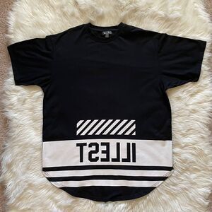 🖤 Bare Fox Illest Men’s Long Streetwear Fashion Shirt Black White Size 4X